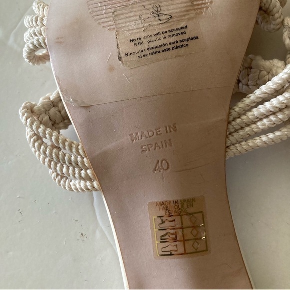 NWOB Angel Alarcon Anthropologie Woven Neutral Rope Square Toe Sandals Sz 40 - Picture 7 of 7